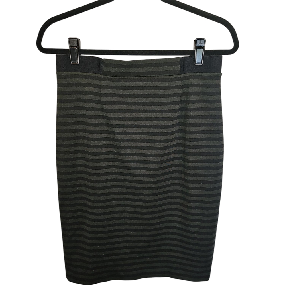 Striped Black and Green Women's Pensil Skirt